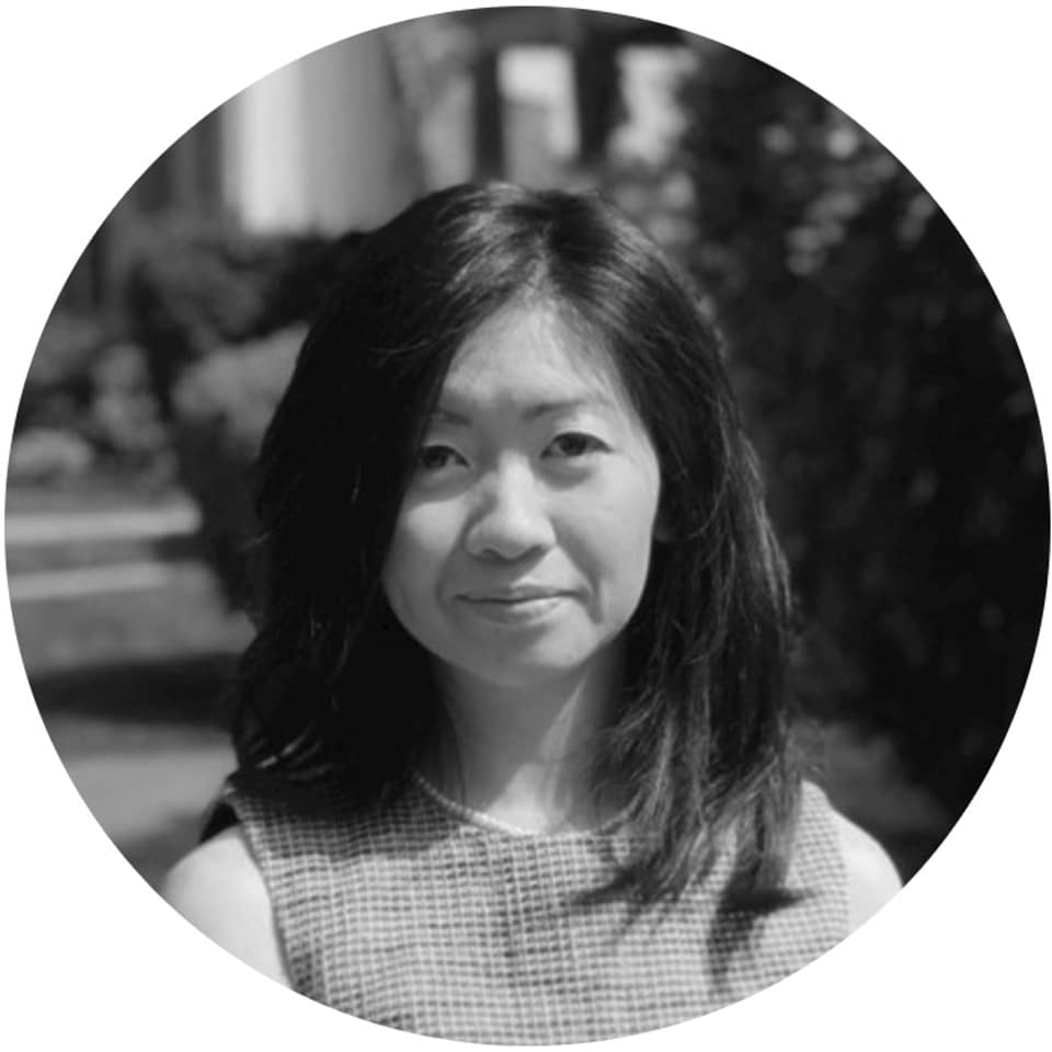 Black-and-white portrait of Liz Huang, Manager of Creative and Digital Marketing at The Bowery Mission